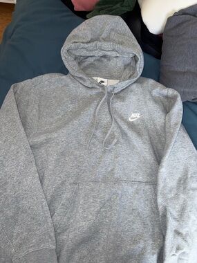 Nike Grey Pullover Hoodie with White Swoosh